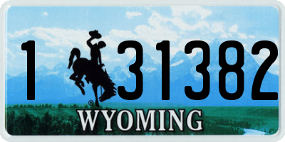 WY license plate 131382