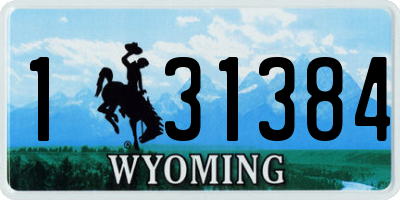 WY license plate 131384