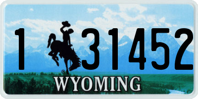 WY license plate 131452