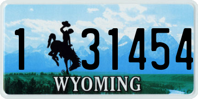 WY license plate 131454