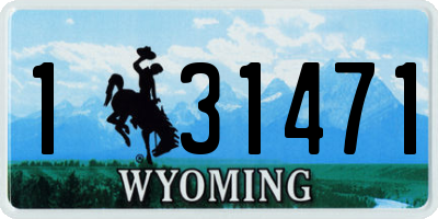 WY license plate 131471
