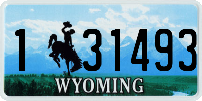 WY license plate 131493