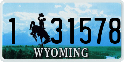 WY license plate 131578