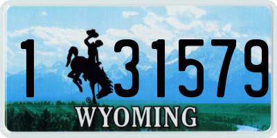 WY license plate 131579
