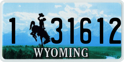WY license plate 131612