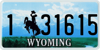 WY license plate 131615