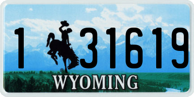 WY license plate 131619