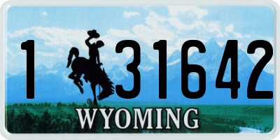 WY license plate 131642