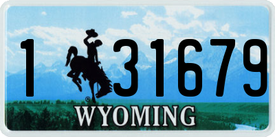 WY license plate 131679
