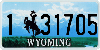 WY license plate 131705