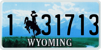 WY license plate 131713