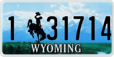 WY license plate 131714