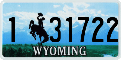 WY license plate 131722