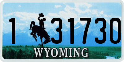 WY license plate 131730