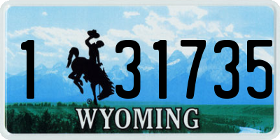 WY license plate 131735