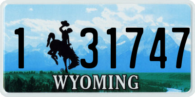 WY license plate 131747