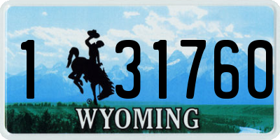 WY license plate 131760
