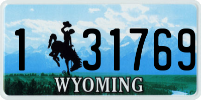 WY license plate 131769
