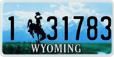 WY license plate 131783