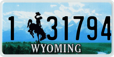 WY license plate 131794