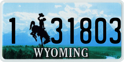 WY license plate 131803