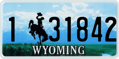 WY license plate 131842