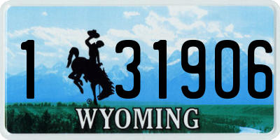 WY license plate 131906