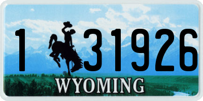 WY license plate 131926
