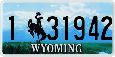 WY license plate 131942