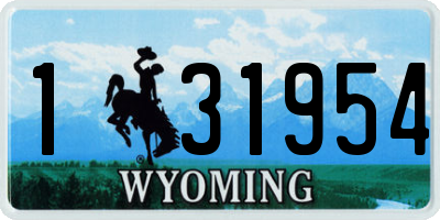 WY license plate 131954