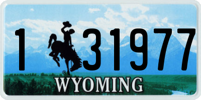 WY license plate 131977
