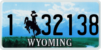 WY license plate 132138