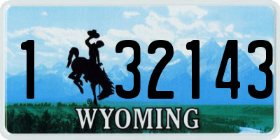 WY license plate 132143