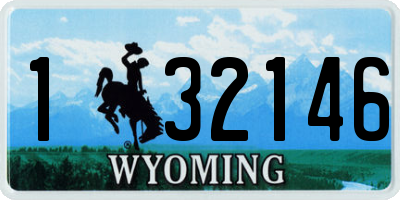 WY license plate 132146