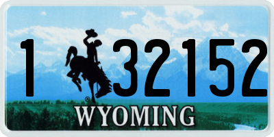 WY license plate 132152