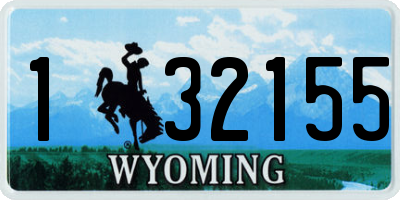 WY license plate 132155
