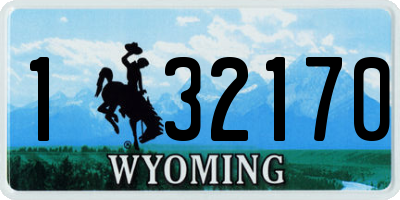 WY license plate 132170