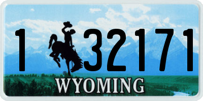 WY license plate 132171