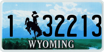 WY license plate 132213