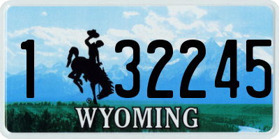 WY license plate 132245
