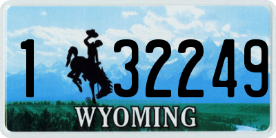WY license plate 132249