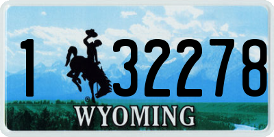 WY license plate 132278