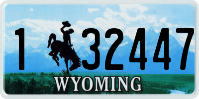 WY license plate 132447