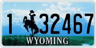 WY license plate 132467