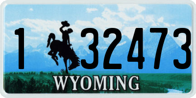WY license plate 132473