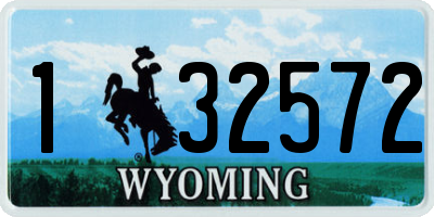 WY license plate 132572