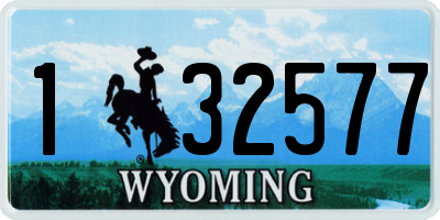 WY license plate 132577