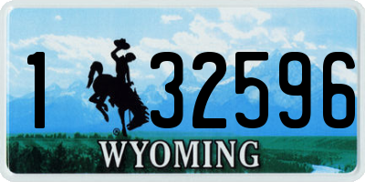 WY license plate 132596