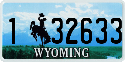 WY license plate 132633