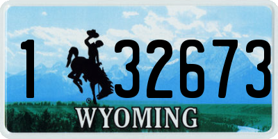 WY license plate 132673